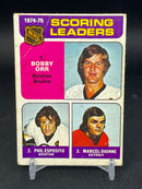 1975 O-PEE-CHEE - 1974-75 SCORING LEADERS - B. ORR / P. ESPOSITO / M. DIONNE -
