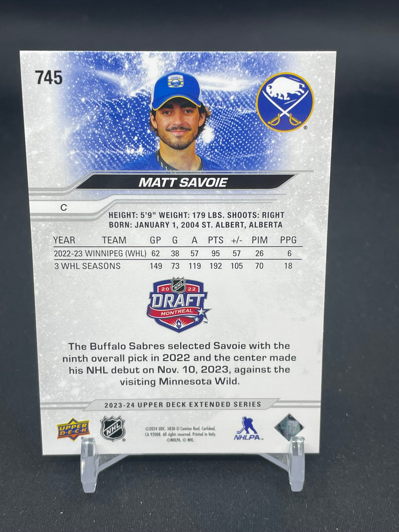 2023 UPPER DECK EXTENDED SERIES - 1ST ROUND ROOKIES - M. SAVOIE -