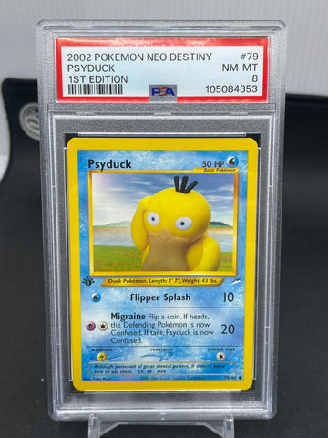 POKEMON - NEO DESTINY 1ST EDITION - PSYDUCK - #79 - PSA 8