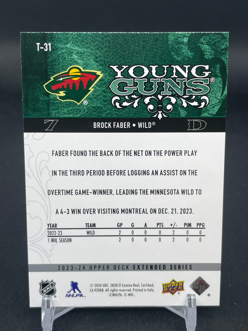 2023 UPPER DECK EXTENDED SERIES - TRIBUTE YOUNG GUNS - B. FABER -