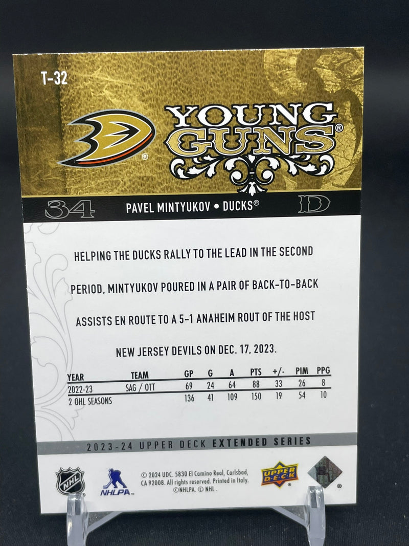 2023 UPPER DECK EXTENDED SERIES - TRIBUTE YOUNG GUNS - P. MINTYUKOV -