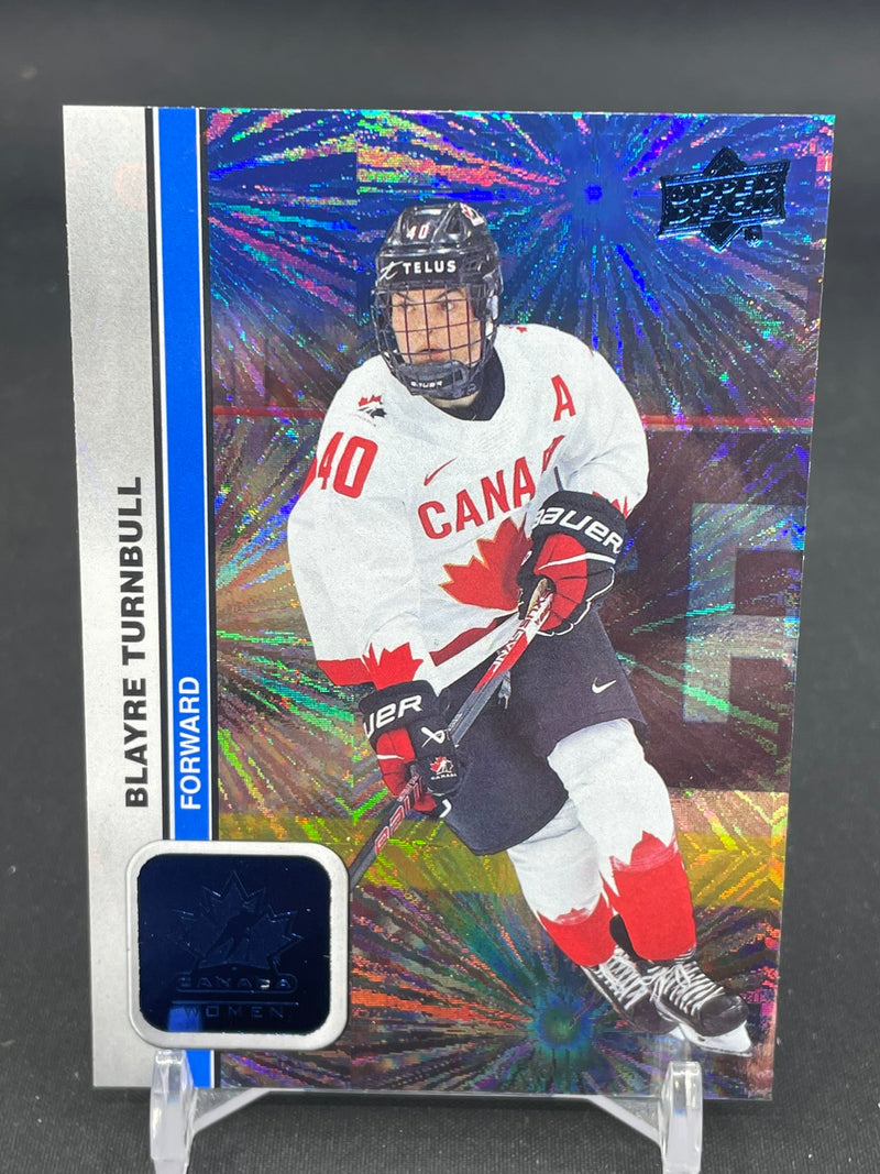 2023 UPPER DECK TEAM CANADA JUNIORS - BLUE PATTERENED FOILBOARD - B. TURNBULL -