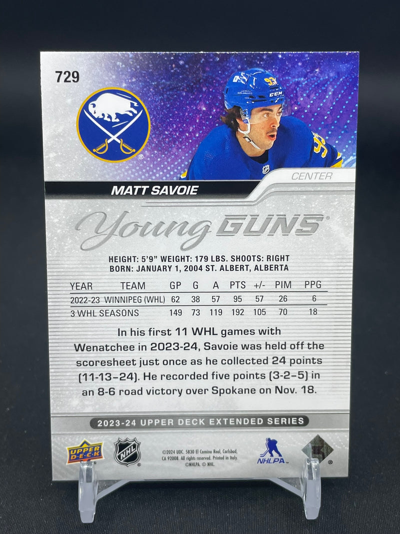 2023 UPPER DECK EXTENDED SERIES - YOUNG GUNS - M. SAVOIE -