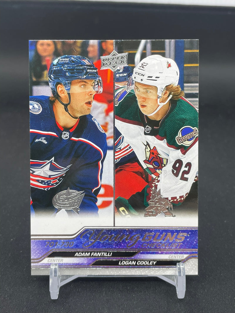 2023 UPPER DECK EXTENDED SERIES - YOUNG GUNS CHECKLIST - A. FANTILLI / L. COOLEY -