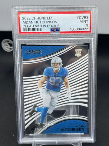 2022 PANINI CHRONICLES - CLEAR VISION ROOKIE - A. HUTCHINSON - #CVR3 - PSA 9 - RC