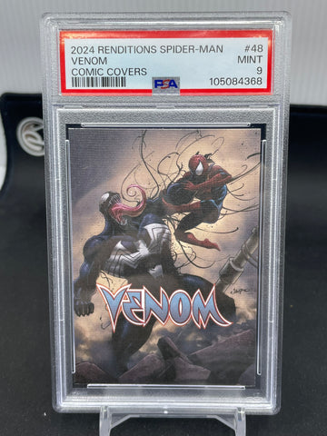 2024 UPPER DECK RENDITIONS SPIDER-MAN - COMIC COVERS - VENOM - #48 - PSA 9
