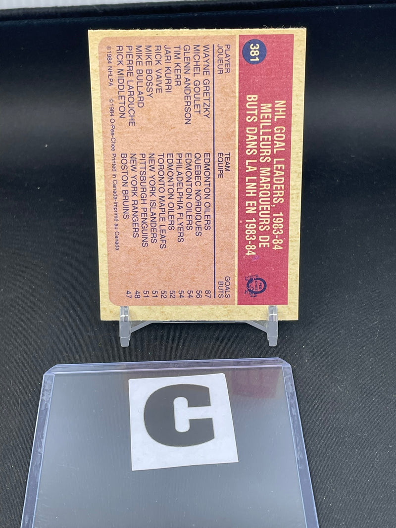 1984 O-PEE-CHEE - GOAL LEADERS - W. GRETZKY -