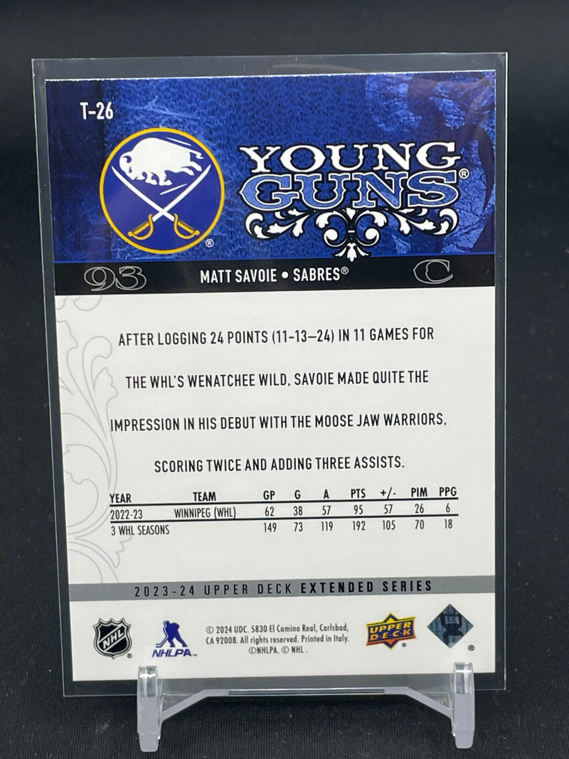 2023 UPPER DECK EXTENDED SERIES - TRIBUTE YOUNG GUNS - M. SAVOIE -