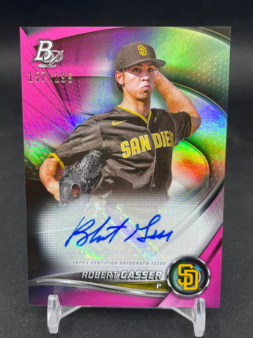 2022 TOPPS BOWMAN PLATINUM - PINK - R. GASSER - #TOP-15 - #'D/199 - AUTOGRAPH
