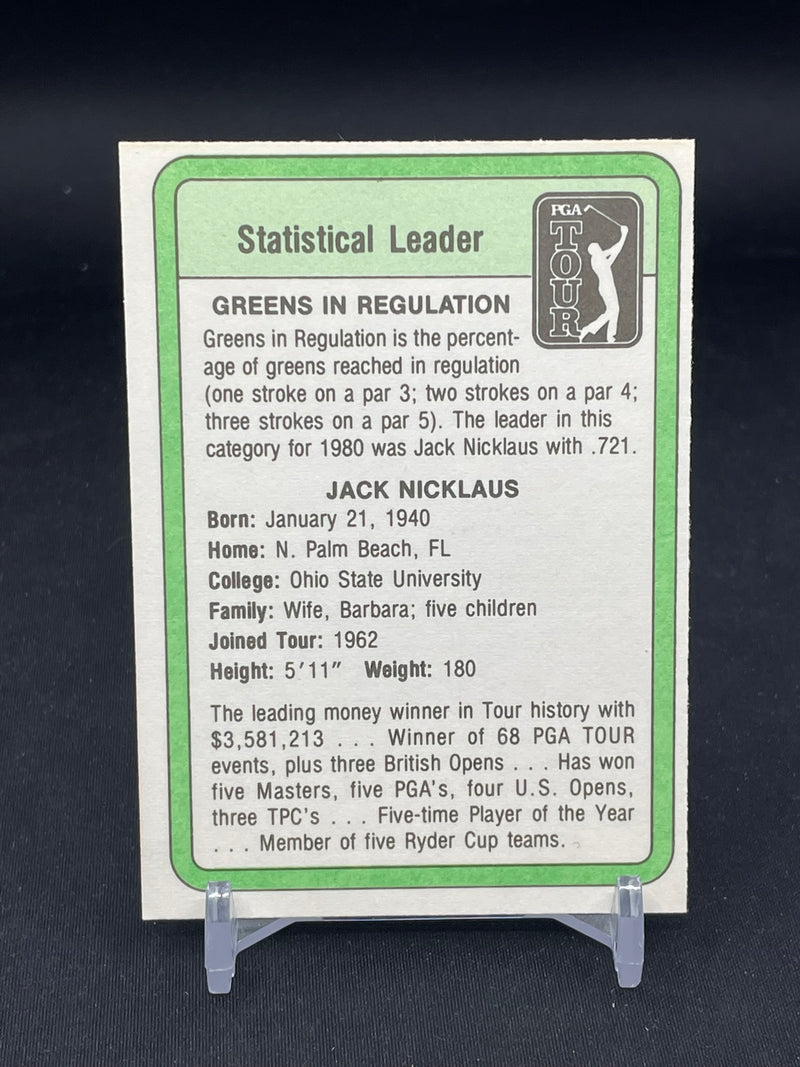 1981 DONRUSS - PGA TOUR - STATISTICAL LEADER - J. NICKLAUS