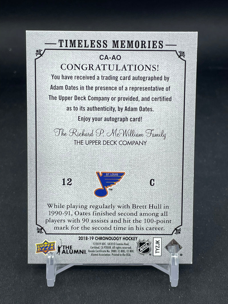 2018 UPPER DECK CHRONOLOGY - TIMELESS MEMORIES - A. OATES -