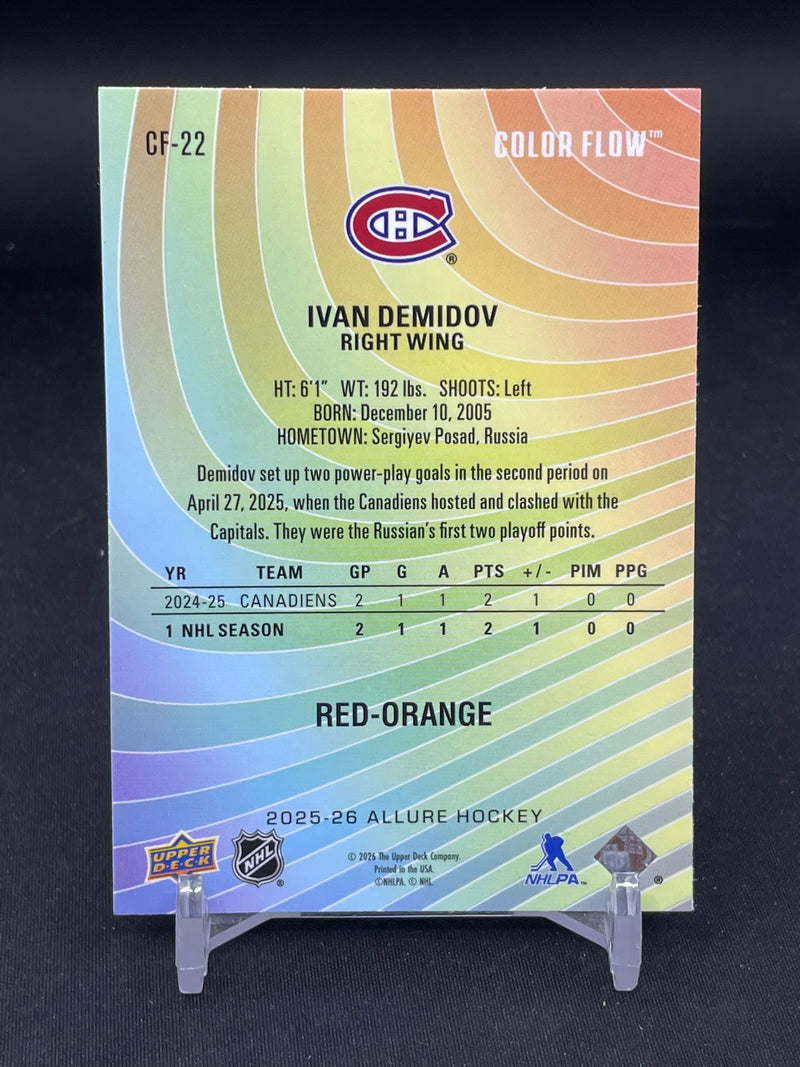 2025 UPPER DECK ALLURE - RED-ORGANGE - COLOR FLOW - I. DEMIDOV -
