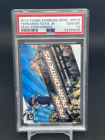 2019 PANINI DONRUSS OPTIC - PEAK PERFORMERS - F. TATIS JR. - #PP15 - PSA 10