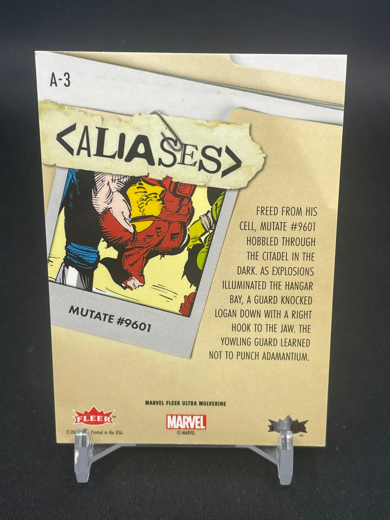 2023 UPPER DECK FLEER ULTRA WOLVERINE - ALIASES - GREEN - MUTATE #9601 - #A-3