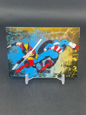 2023 UPPER DECK FLEER ULTRA WOLVERINE - GREATEST BATTLES - WOLVERINE VS. CAPTAIN AMERICA - #GA-14