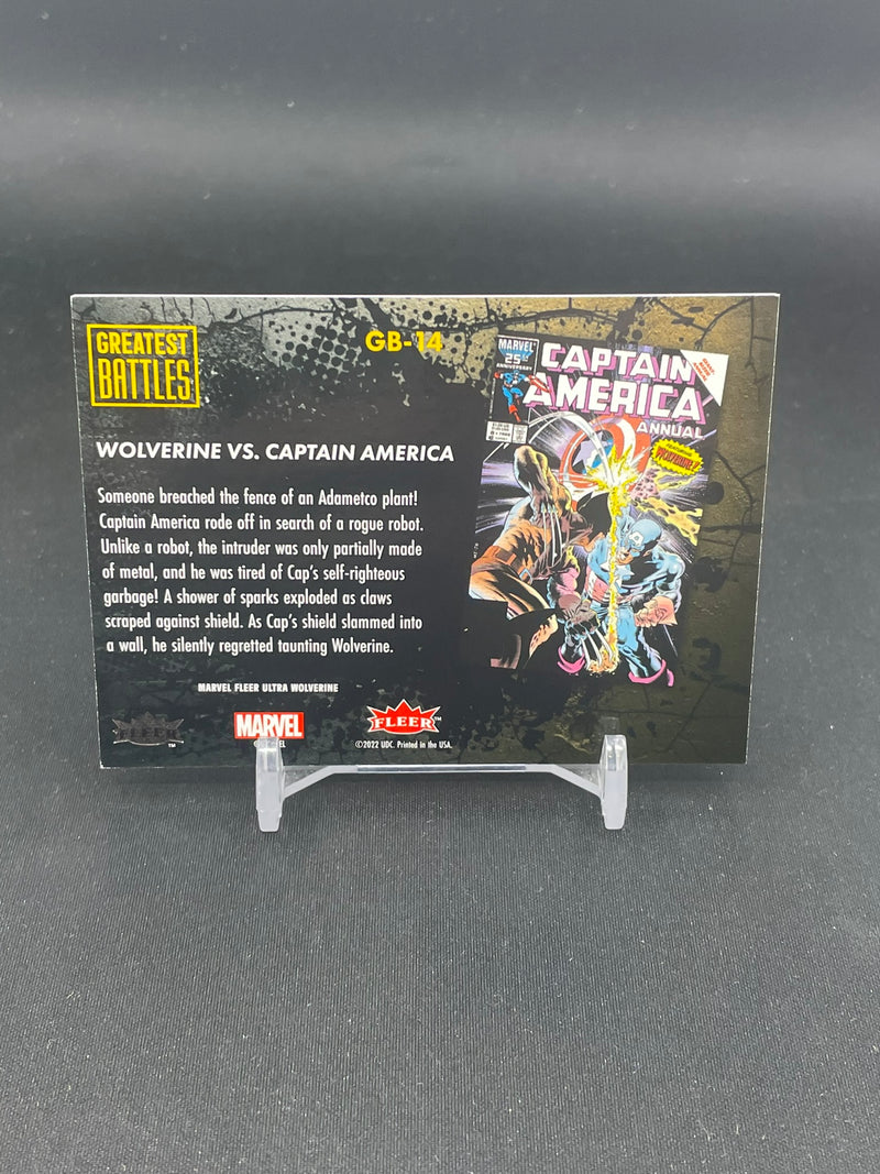 2023 UPPER DECK FLEER ULTRA WOLVERINE - GREATEST BATTLES - WOLVERINE VS. CAPTAIN AMERICA -