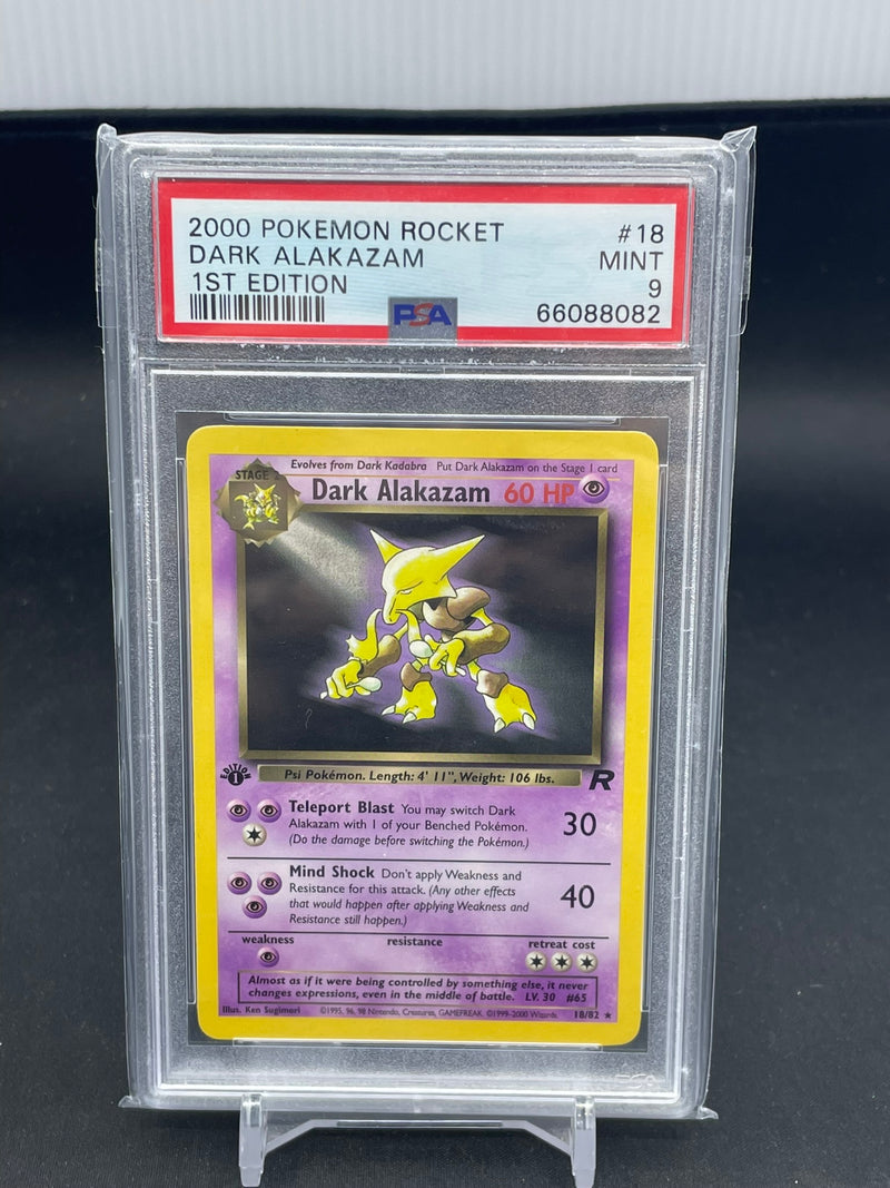 POKEMON - TEAM ROCKET 1ST EDITION - DARK ALAKAZAM - RARE -