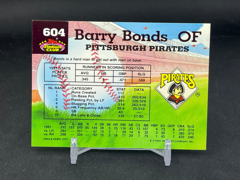 1992 TOPPS STADIUM CLUB - MEMBERS CHOICE - B. BONDS -