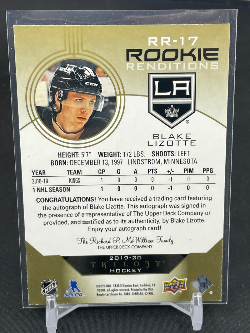 2019 UPPER DECK TRILOGY - ROOKIE RENDITIONS - B. LIZOTTE -