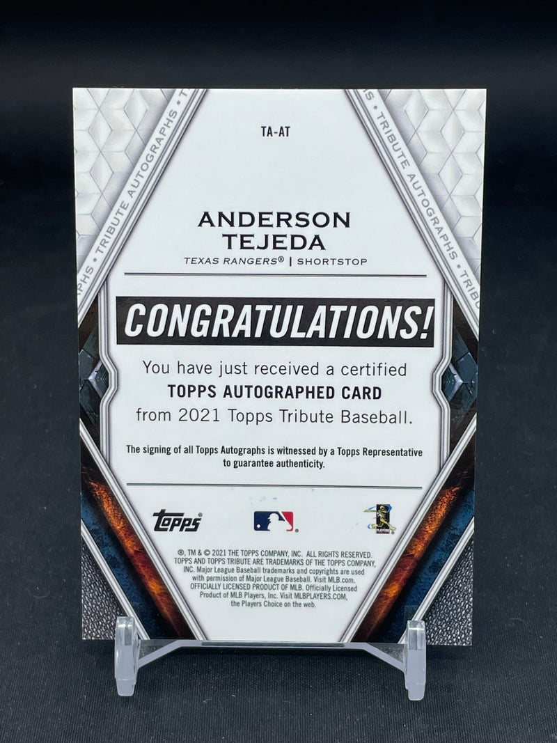 2021 TOPPS TRIBUTE - PURPLE - A. TEJEDA - #TA-AT - #'D/50 - AUTOGRAPH - RC