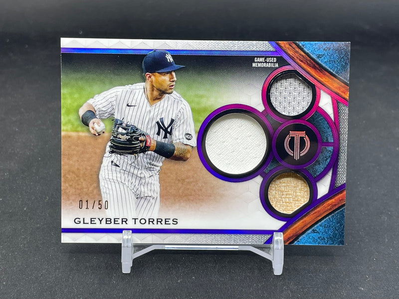 2021 TOPPS TRIBUTE - PURPLE - G. TORRES - #TTR-GT - #'D/50 - TRIPLE RELIC