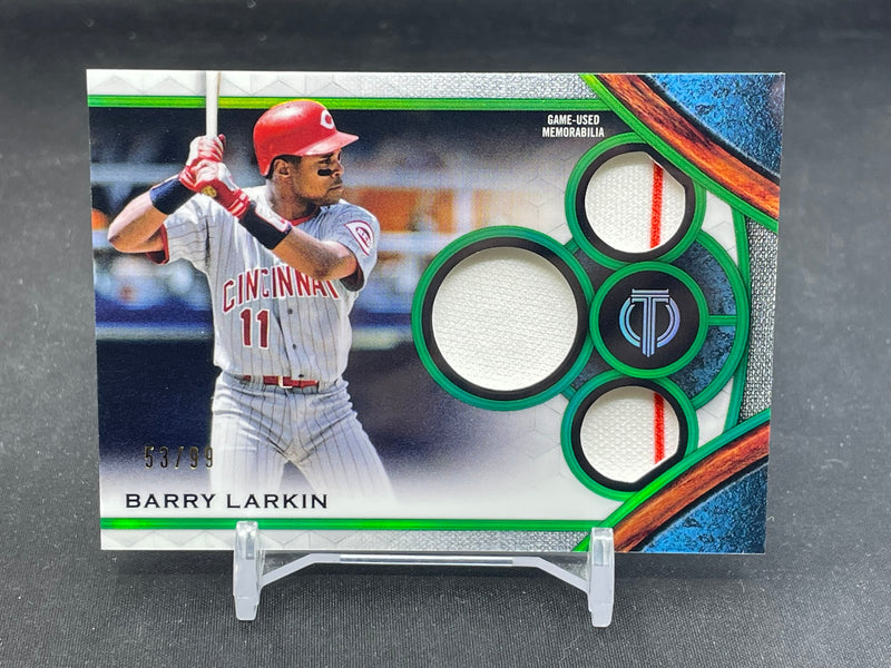 2021 TOPPS TRIBUTE - GREEN - B. LARKIN - #TTR-BL - #'D/99 - TRIPLE RELIC