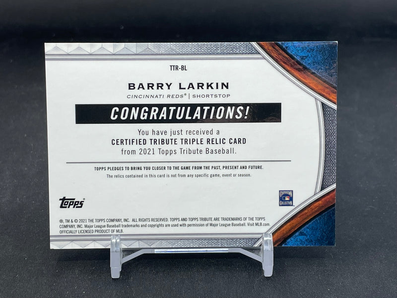 2021 TOPPS TRIBUTE - GREEN - B. LARKIN - #TTR-BL - #'D/99 - TRIPLE RELIC