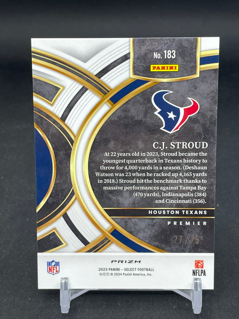 2023 PANINI SELECT - PURPLE PRIZM - C. STROUD - #183 - #'D/75 - RC