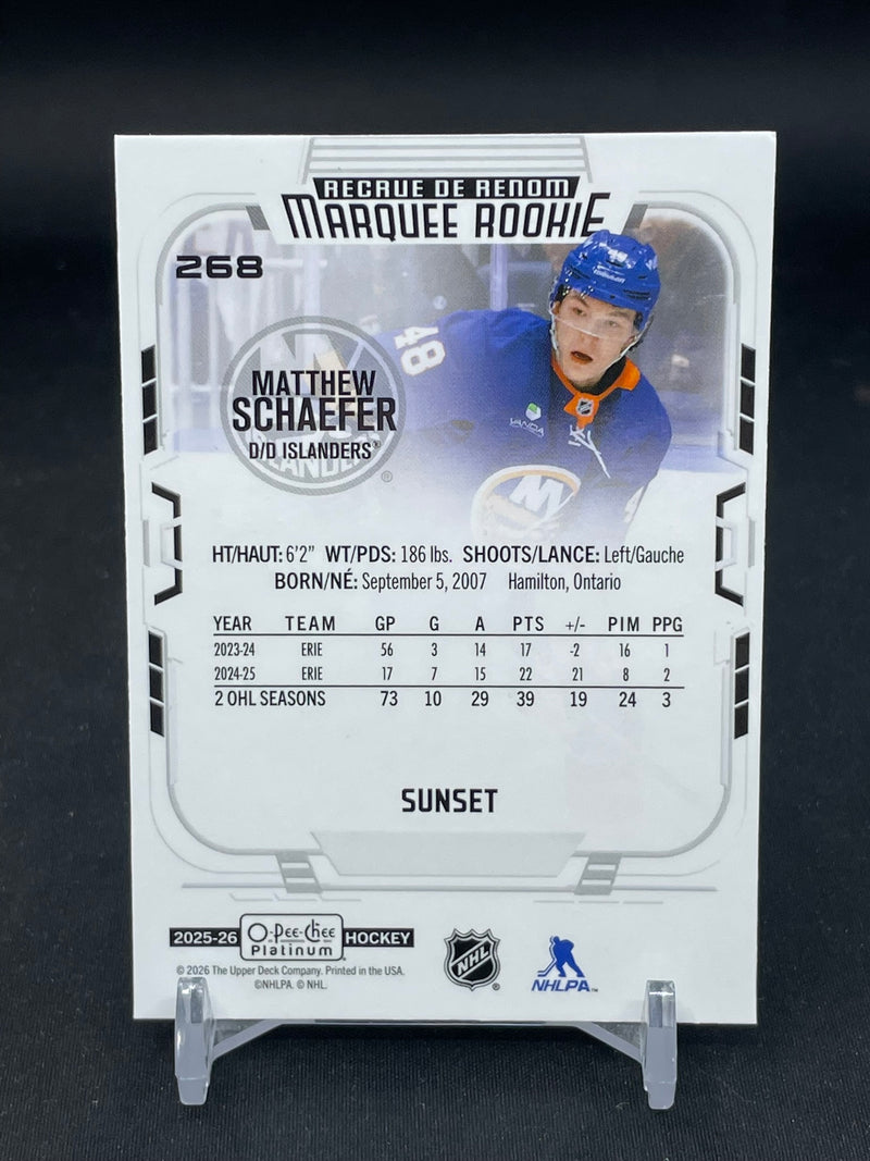 2025 UPPER DECK O-PEE-CHEE PLATINUM - SUNSET - MARQUEE ROOKIE - M. SCAHEFER -