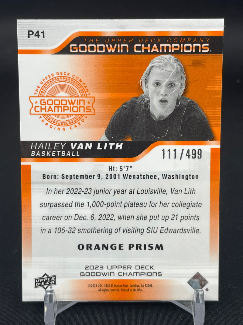 2023 UPPER DECK GOODWIN CHAMPIONS - ORANGE PRISM - H. VAN LITH - #P41 - #'d/499