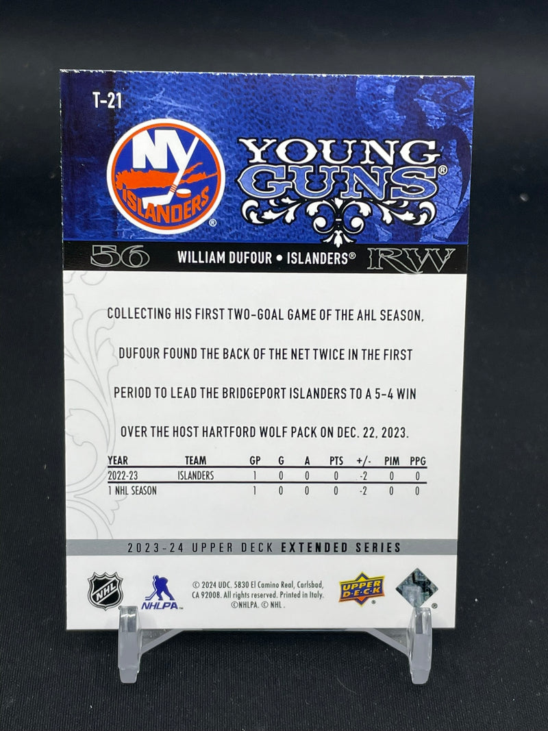 2023 UPPER DECK EXTENDED SERIES - TRIBUTE YOUNG GUNS - W. DUFOUR -