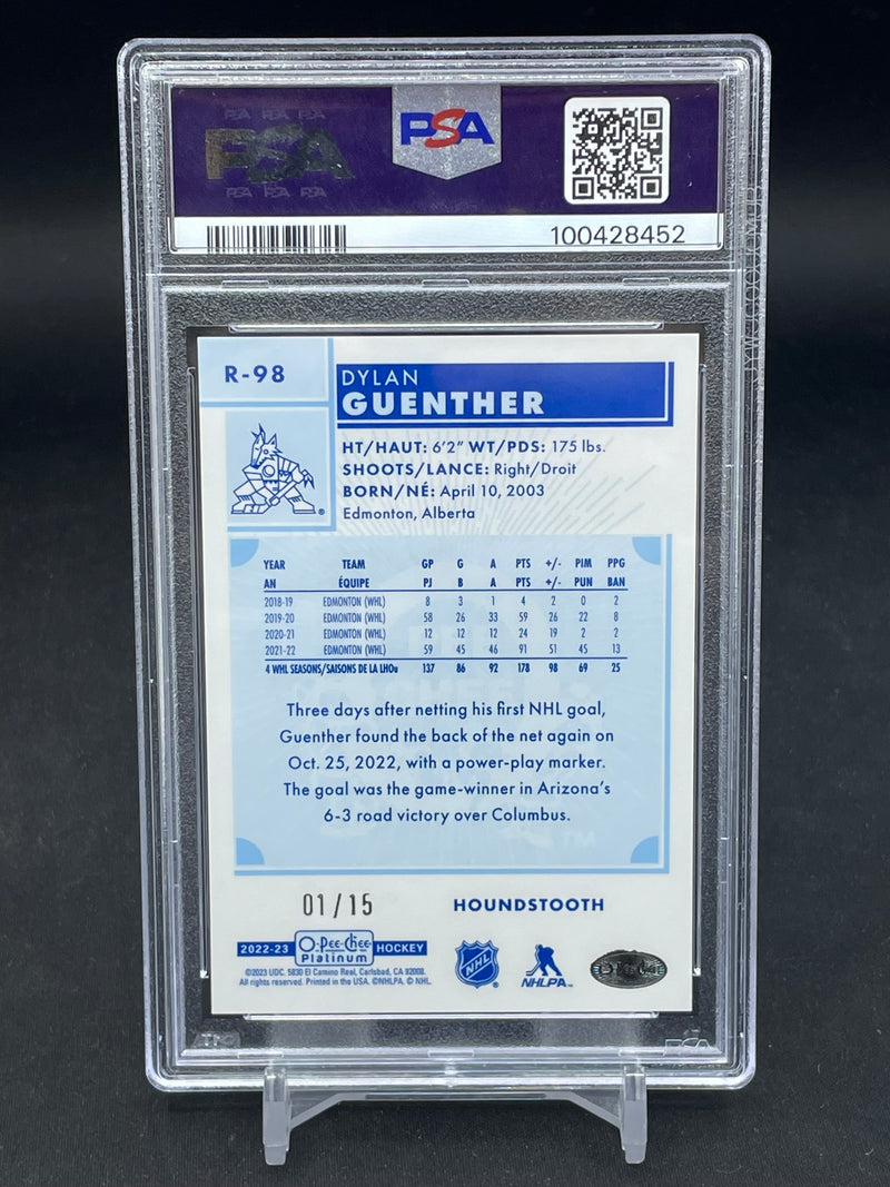 2022 UPPER DECK O-PEE-CHEE PLATINUM - PURPLE HOUNDSTOOTH - RETRO ROOKIE - D. GUENTHER - #R98 - #'D/15 - PSA 10 - RC