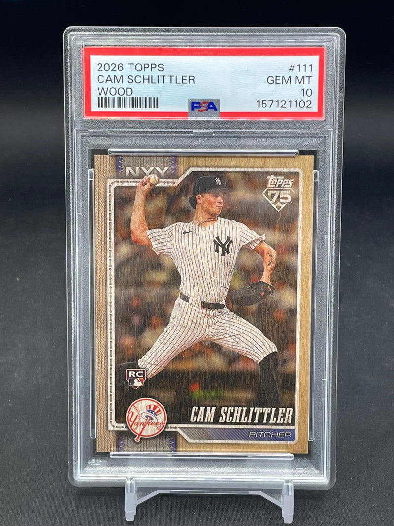 2026 TOPPS SERIES ONE - WOOD - C. SCHLITTLER - #111 - #'D/25 - PSA 10 - RC