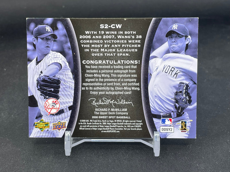 2008 UPPER DECK SWEET SPOT BASEBALL - SWEET SPOT SIGNATURES - C. WANG - #S2-CW - #'D/95 - AUTOGRAPH