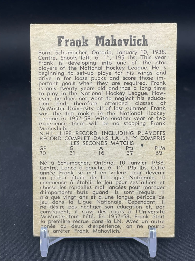 1958 PARKHURST - F. MAHOVLICH -