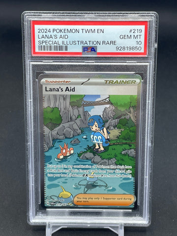 POKEMON - TWILIGHT MASQUERADE - LANA'S AID - SPECIAL ILLUSTRATION RARE - #219 - PSA 10