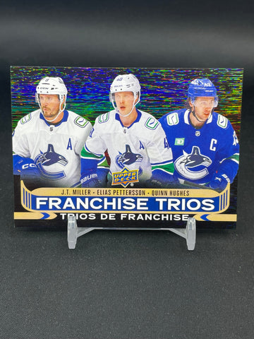 2024 UPPER DECK TIM HORTONS - FRANCHISE TRIOS - J. MILLER / E. PETTERSSON / Q. HUGHES - #FT-2