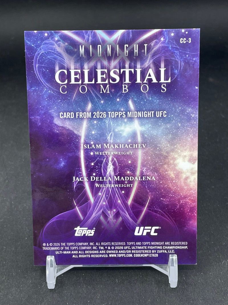 2026 TOPPS MIDNIGHT UFC - CELESTIAL COMBOS - J. MADDALENA / I. MAKHACHEV - #CC-3 - #'D/25