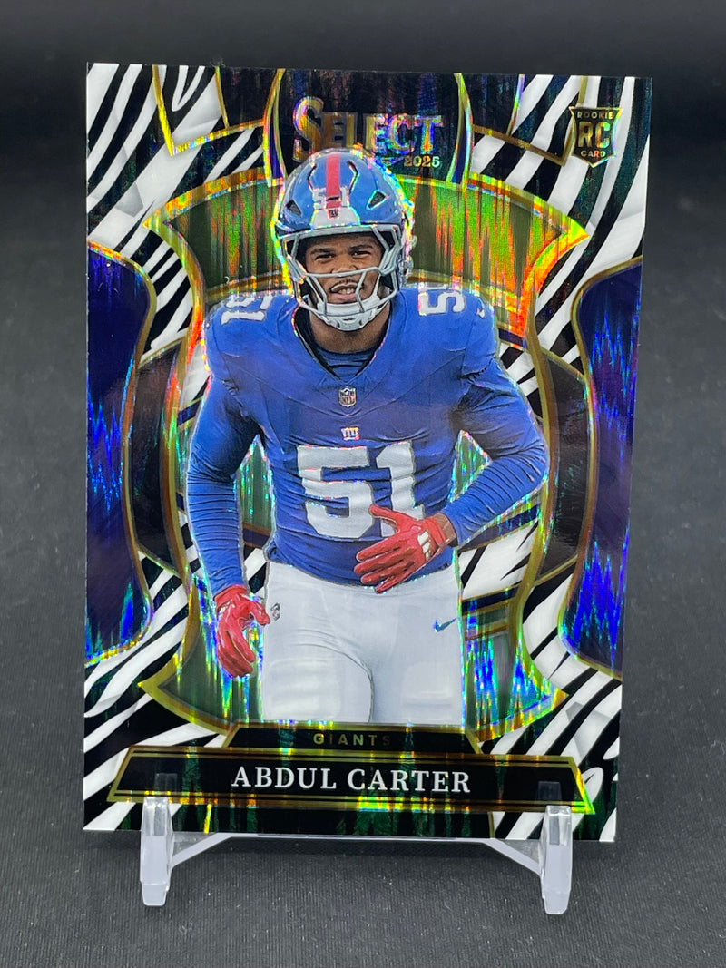 2025 PANINI SELECT - ZEBRA SHOCK PRIZM - A. CARTER -