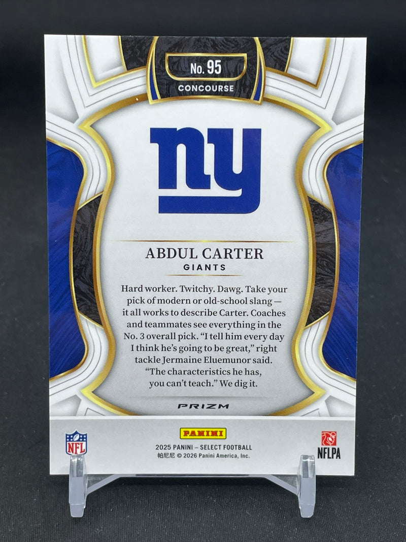 2025 PANINI SELECT - ZEBRA SHOCK PRIZM - A. CARTER -