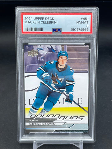 2024 UPPER DECK SERIES TWO - YOUNG GUNS - M. CELEBRINI - #451 - PSA 8 - RC