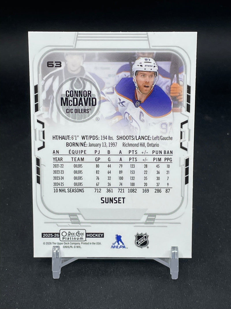 2025 UPPER DECK O-PEE-CHEE PLATINUM - SUNSET - C. MCDAVID -