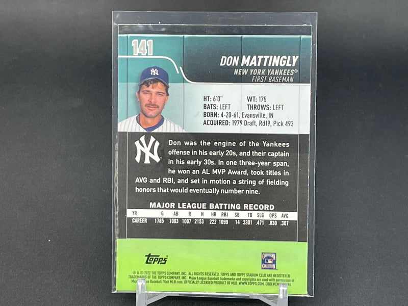 2022 TOPPS STADIUM CLUB CHROME - GOLD MINTED - D. MATTINGLY -