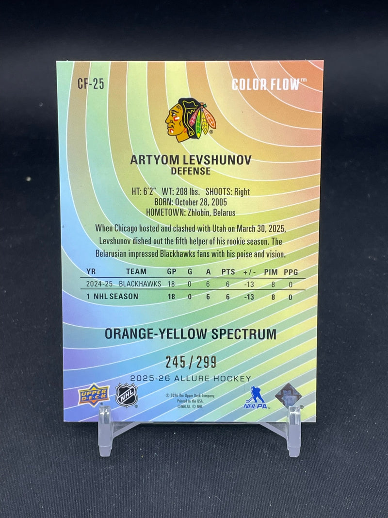 2025 UPPER DECK ALLURE - ORANGE-YELLOW SPECTRUM - COLOR FLOW - A. LEVSHUNOV - #CF-25 - #'D/299 - RC