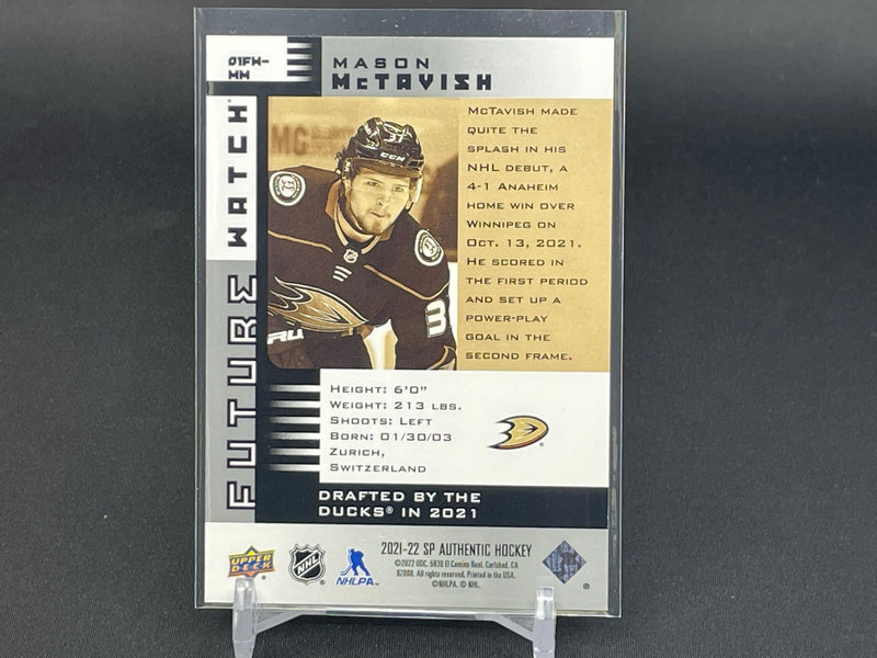 2021 UPPER DECK SP AUTHENTIC - FUTURE WATCH RETRO - M. MCTAVISH - #01FW-MM - #'D/900 - RC