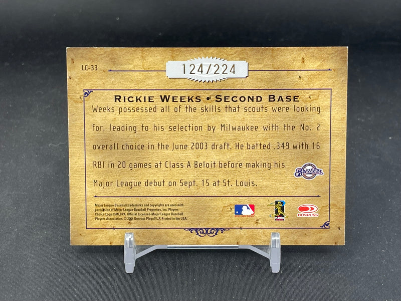 2004 DONRUSS LEATHER & LUMBER - LUMBER CUTS - R. WEEKS - #LC-33 - #'D/224 - AUTOGRAPH