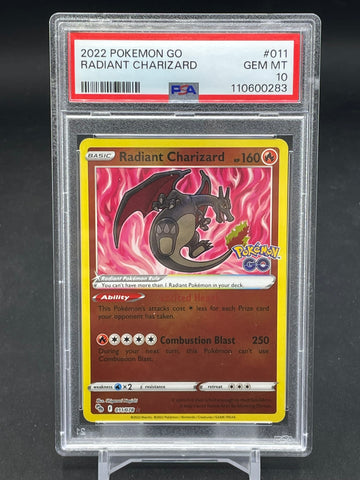 POKEMON - POKEMON GO - RADIANT CHARIZARD - HOLO - #011 - PSA 10