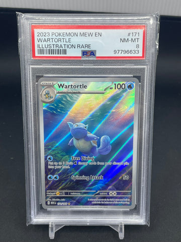POKEMON - 151 - WARTORTLE - ILLUSTRATION RARE - #171 - PSA 8