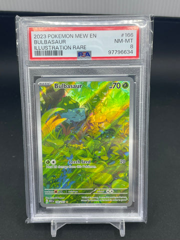 POKEMON - 151 - BULBASAUR - ILLUSTRATION RARE - #166 - PSA 8