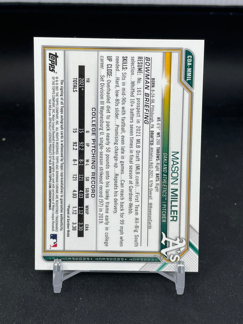 2021 TOPPS BOWMAN CHROME - 1ST BOWMAN - M. MILLER -